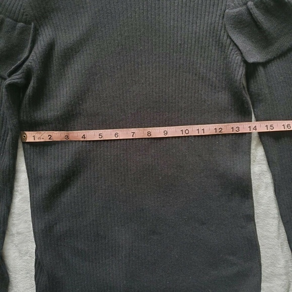 Cynthia Rowley Black Wool Mock Neck Sweater - Picture 5 of 7